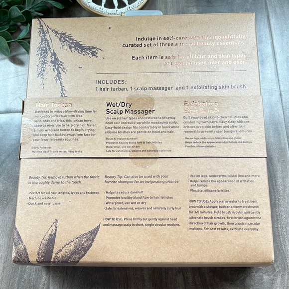3-PIECE SPA SET - hair turban, scalp massage, and exfoliating. - Picture 4 of 11